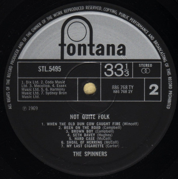 The Spinners - Not Quite Folk (LP, Album)