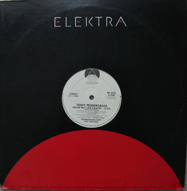 Teddy Pendergrass : Never Felt Like Dancin' (12", Single, Promo)