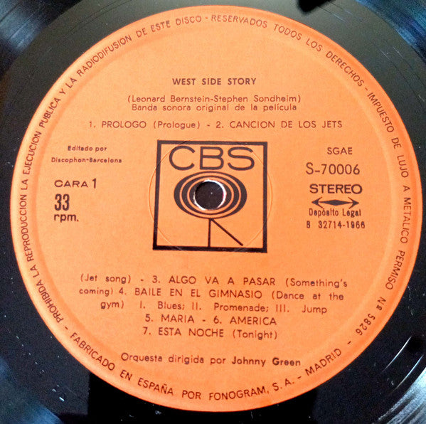 Leonard Bernstein, Stephen Sondheim : Wesy Side Story (LP, Album, Gat)