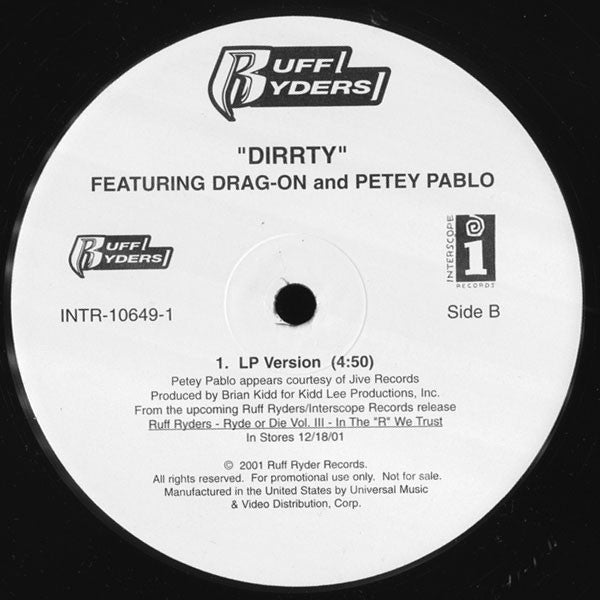 Ruff Ryders - Dirrty (12", Promo)