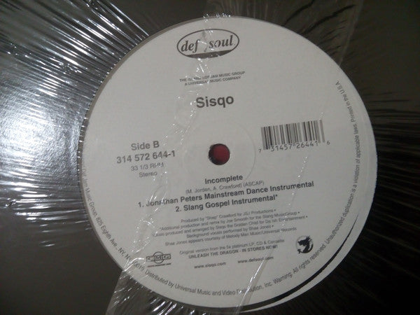 Sisqo - Incomplete (12")