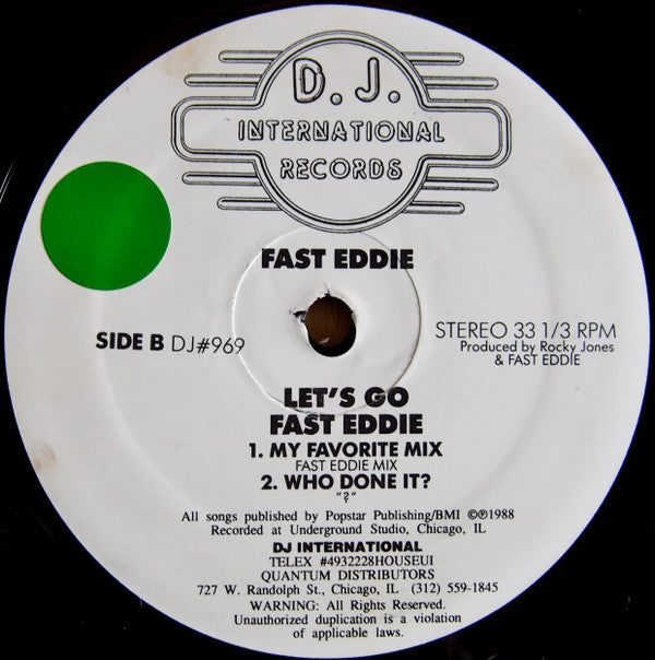 Fast Eddie* - Let's Go (12")