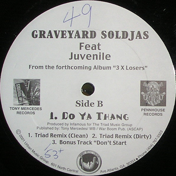 Graveyard Soldjas Feat Juvenile - Do Ya Thang (12", Single, Promo)