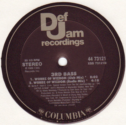 3rd Bass - The Gas Face / Wordz Of Wizdom (12")