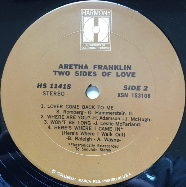 Aretha Franklin - Two Sides Of Love (LP, Comp)
