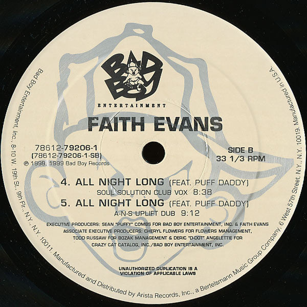 Faith Evans Feat. Puff Daddy - All Night Long (12", Single, RM)