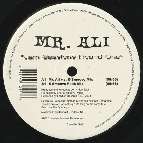 Mr. Ali* : Jam Sessions Round One (12")