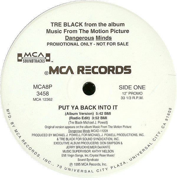 Tre Black : Put Ya Back Into It (12", Promo)