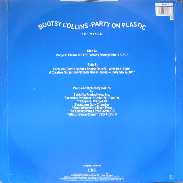 Bootsy Collins : Party On Plastic (12", Single)