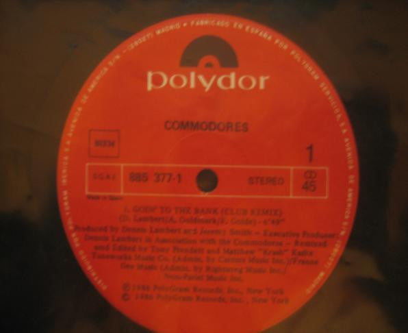 Commodores : Goin' To The Bank (12")