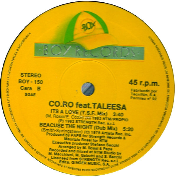CO.RO* Feat. Taleesa - Because The Night (12")