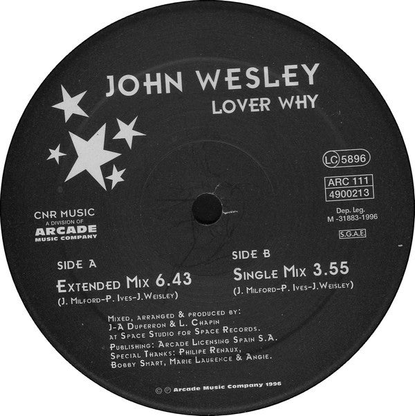 John Wesley - Lover Why (12")