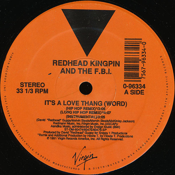 Redhead Kingpin And The FBI : It's A Love Thang (Word) (12")