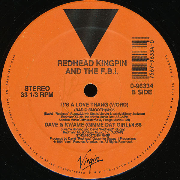 Redhead Kingpin And The FBI - It's A Love Thang (Word) (12")