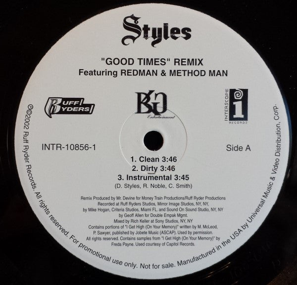 Styles P : Good Times (Remix) (12", Promo)