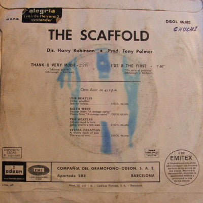 The Scaffold* : Thank U Very Much (7", Single)