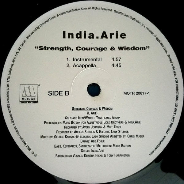 India.Arie - Strength, Courage & Wisdom (12", Promo)