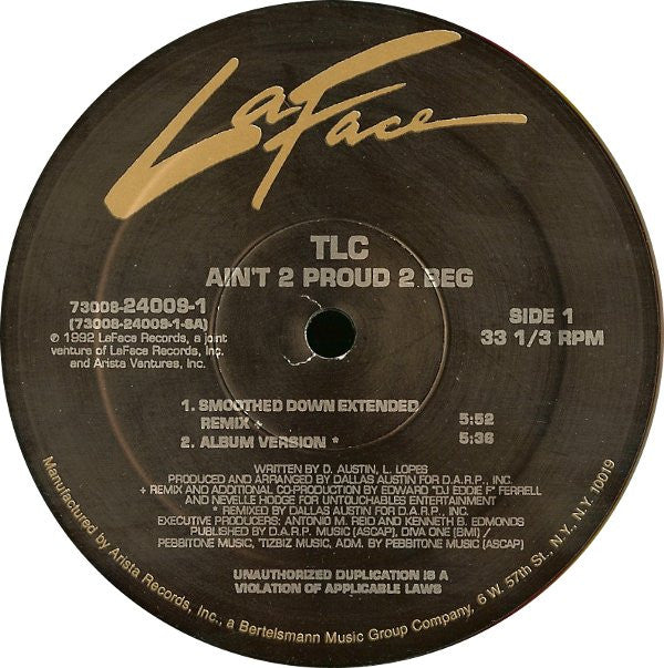 TLC : Ain't 2 Proud 2 Beg (12", Single)