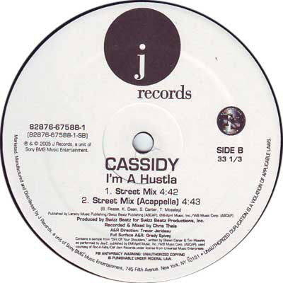 Cassidy (3) : I'm A Hustla (12")