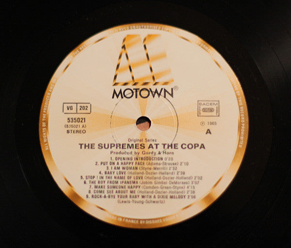 The Supremes : The Supremes At The Copa (LP, Album, RE)