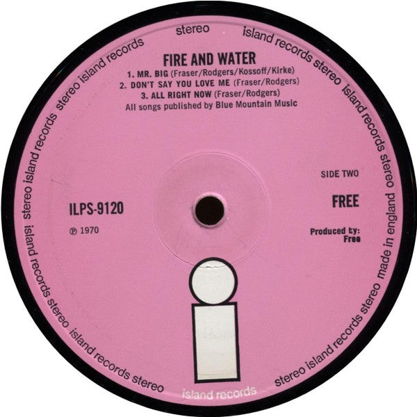 Free - Fire And Water (LP, Album, Pin)
