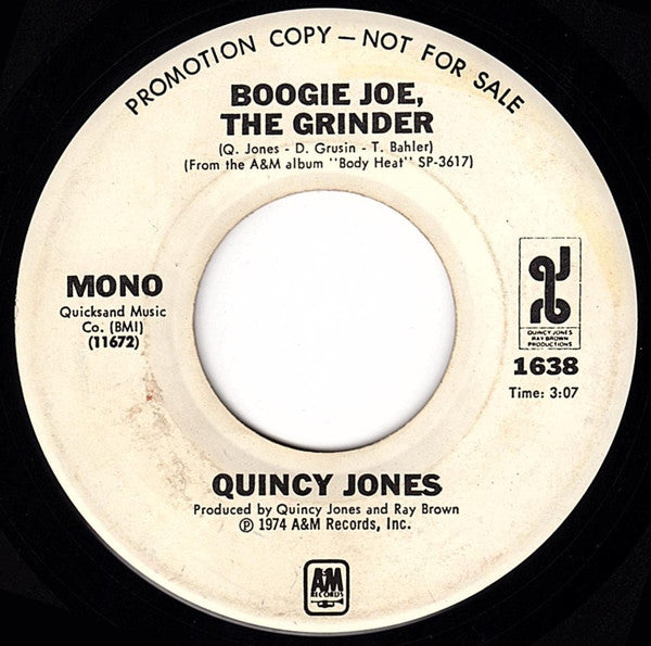 Quincy Jones - Boogie Joe The Grinder (7", Promo)