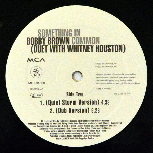 Bobby Brown Duet With Whitney Houston : Something In Common (12")