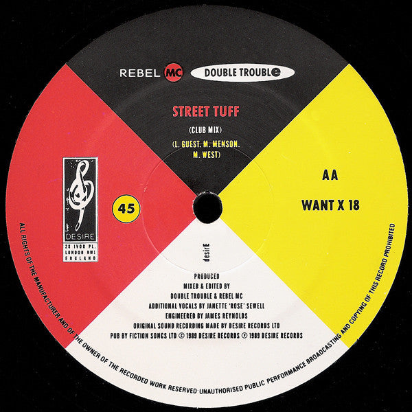Rebel MC, Double Trouble - Street Tuff (12", Single, Dam)