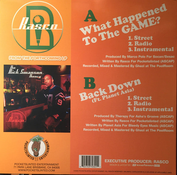 Rasco : What Happened To The Game? / Back Down (12")