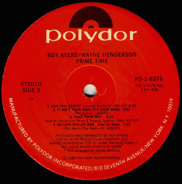 Roy Ayers - Wayne Henderson - Prime Time (LP, Album, PRC)