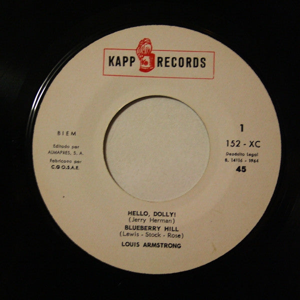 Louis Armstrong : Hello, Dolly! / Blueberry Hill / You Are Woman, I Am Man / It's Been A Long, Long Time (7", EP)