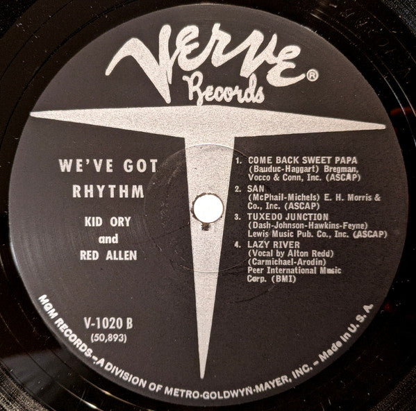 Kid Ory And Red Allen* - We've Got Rhythm (LP, Mono)