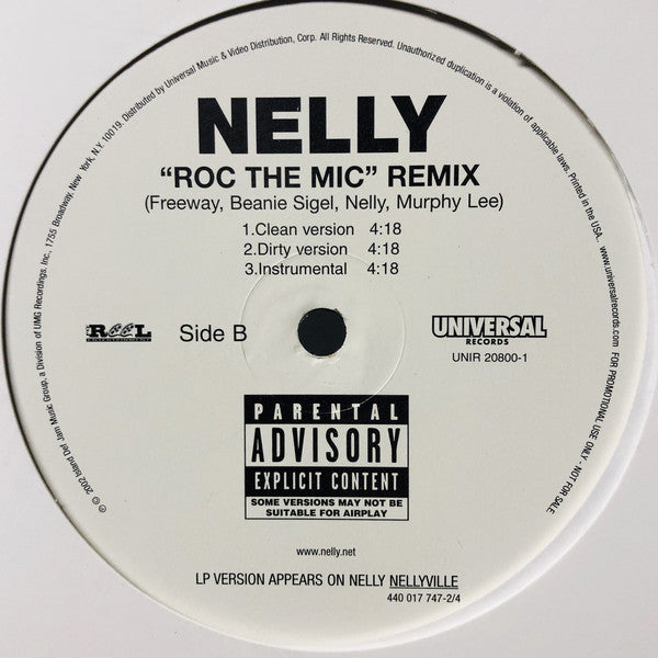 Nelly - Roc The Mic (Remix) (12", Promo)