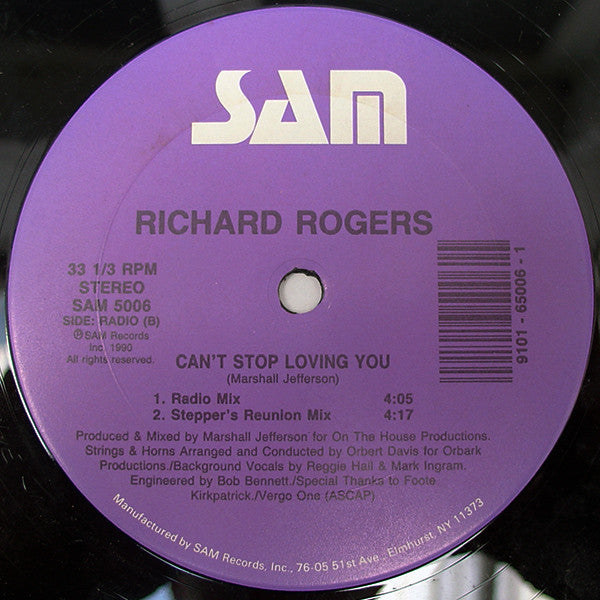 Richard Rogers : Can't Stop Loving You (12")