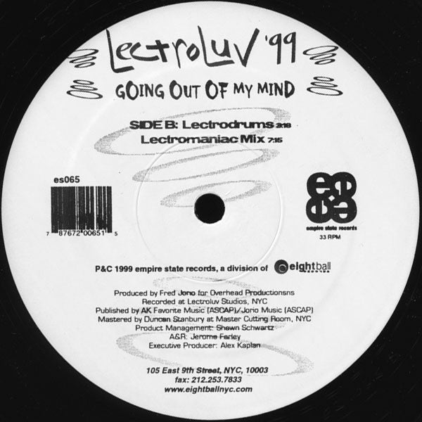 Lectroluv : Going Out Of My Mind (12")