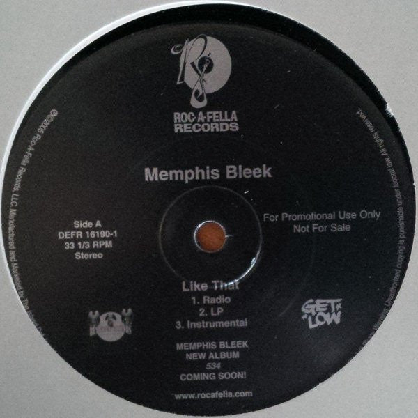 Memphis Bleek - Like That (12", Single, Promo)