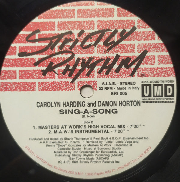 Carolyn Harding & Damon Horton : Sing A Song (12", Sti)