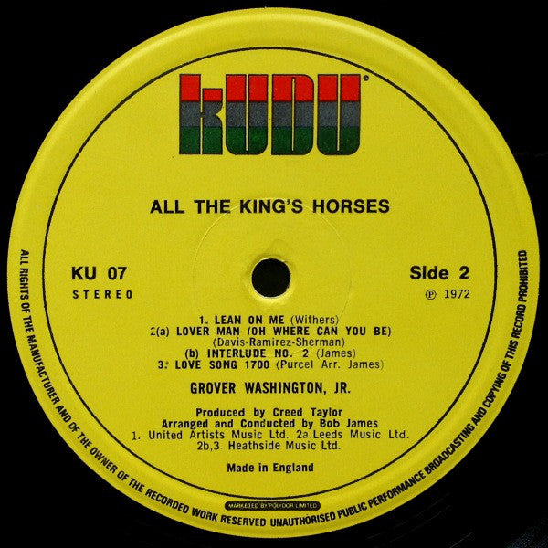Grover Washington, Jr. : All The King's Horses (LP, Album)