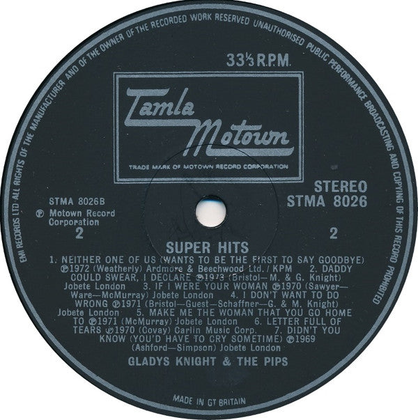 Gladys Knight And The Pips - Super Hits (LP, Comp, Die)