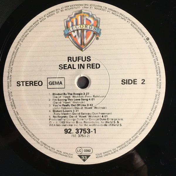 Rufus : Seal In Red (LP, Album)
