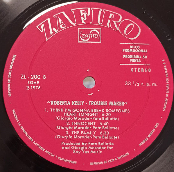 Roberta Kelly - Trouble Maker (LP, Album, Promo)