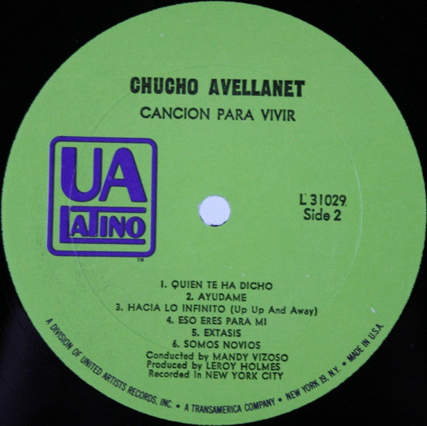 Chucho Avellanet : Canción Para Vivir (LP, Album, Mono)