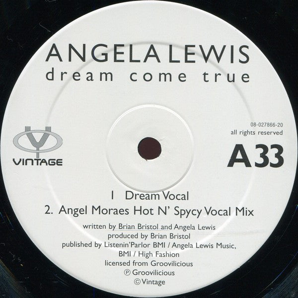 Angela Lewis : Dream Come True (12")