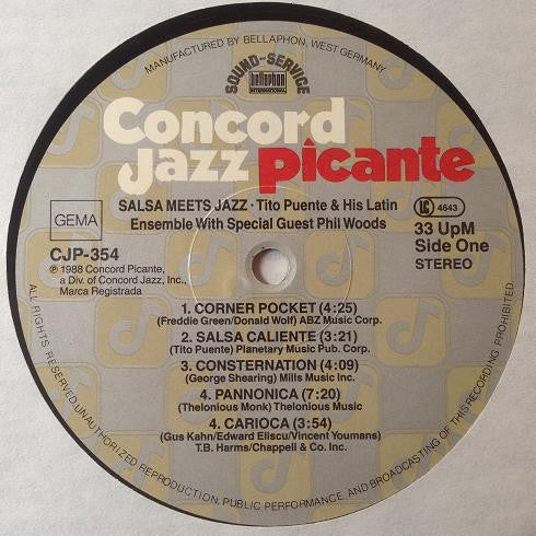 Tito Puente & His Latin Ensemble With Special Guest Phil Woods : Salsa Meets Jazz (LP, Album)