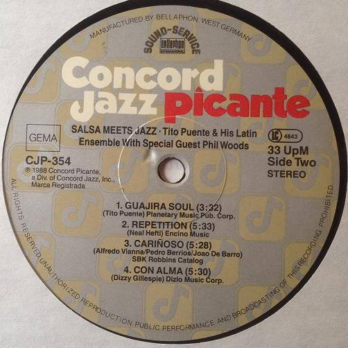 Tito Puente & His Latin Ensemble With Special Guest Phil Woods : Salsa Meets Jazz (LP, Album)