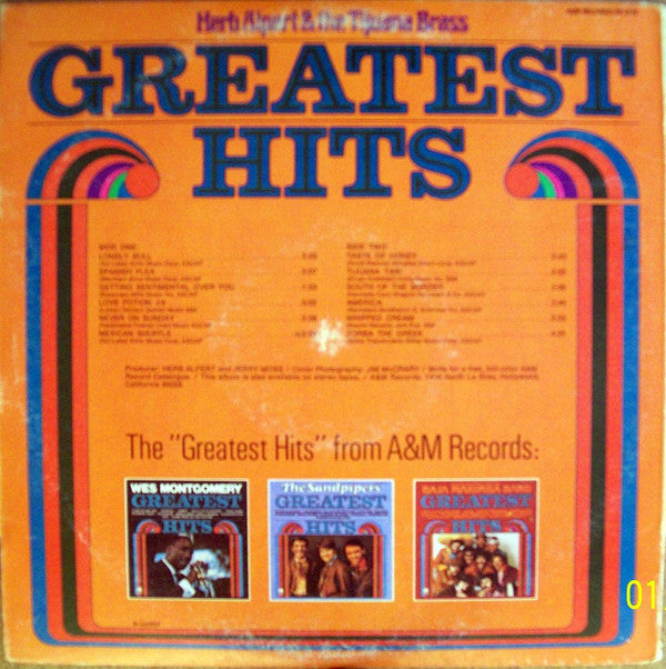 Herb Alpert & The Tijuana Brass : Greatest Hits (LP, Comp, Club, RE, RCA)