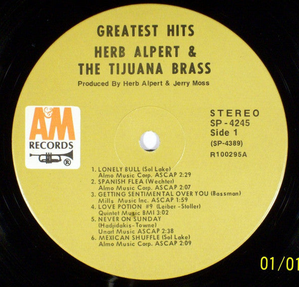 Herb Alpert & The Tijuana Brass : Greatest Hits (LP, Comp, Club, RE, RCA)
