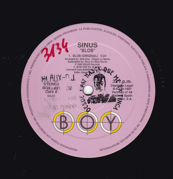 Sinus : Blob (Ricci Remix) (12")