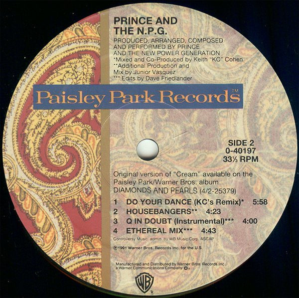 Prince And The New Power Generation - Cream (12", Maxi)