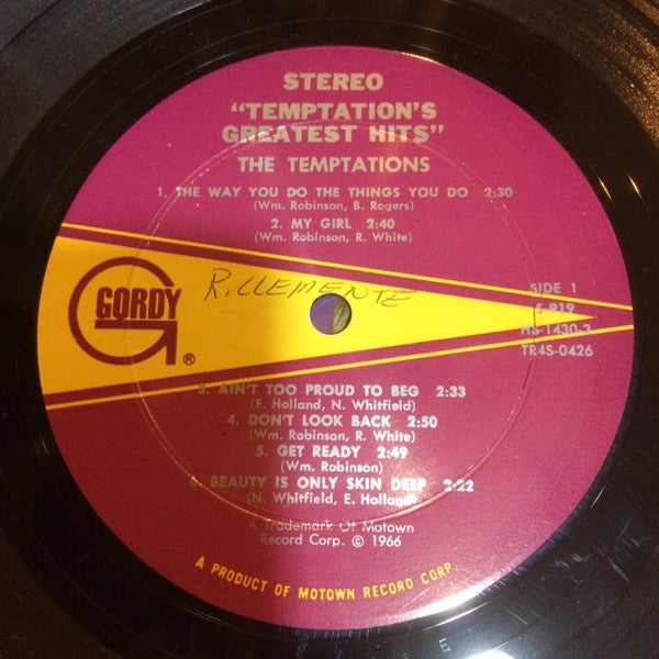 The Temptations : Greatest Hits (LP, Comp, RP)